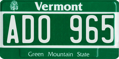 VT license plate ADO965