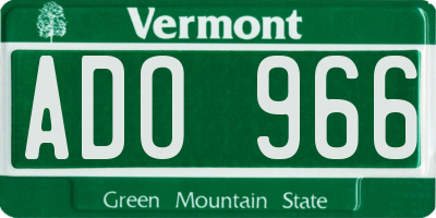 VT license plate ADO966
