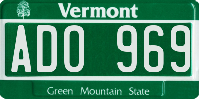 VT license plate ADO969