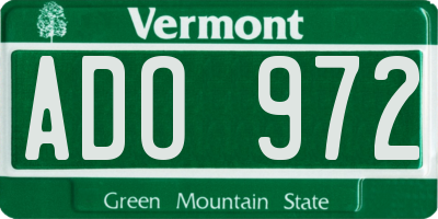 VT license plate ADO972