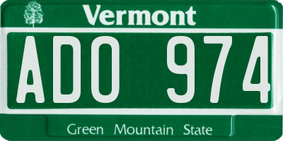 VT license plate ADO974