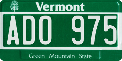 VT license plate ADO975