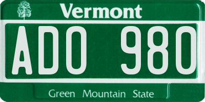 VT license plate ADO980