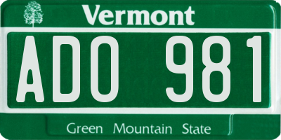 VT license plate ADO981