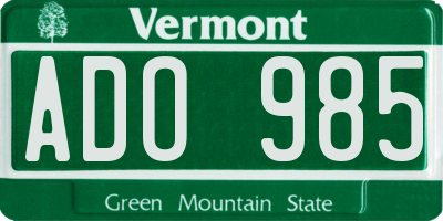 VT license plate ADO985