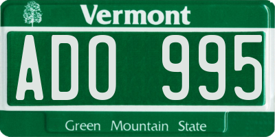 VT license plate ADO995