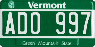 VT license plate ADO997
