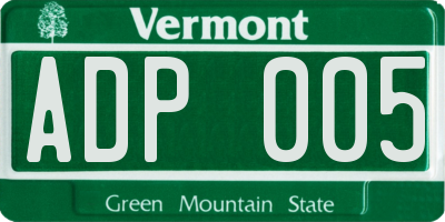 VT license plate ADP005