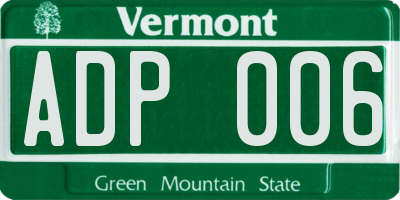 VT license plate ADP006