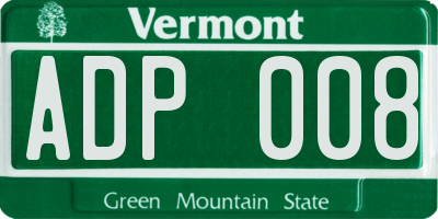 VT license plate ADP008