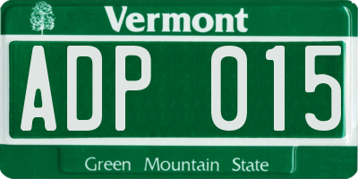 VT license plate ADP015