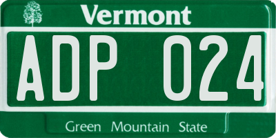 VT license plate ADP024