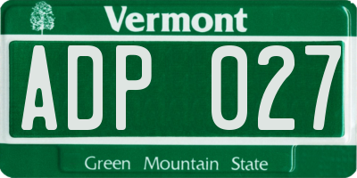 VT license plate ADP027