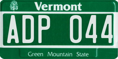 VT license plate ADP044