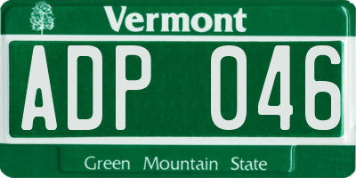 VT license plate ADP046