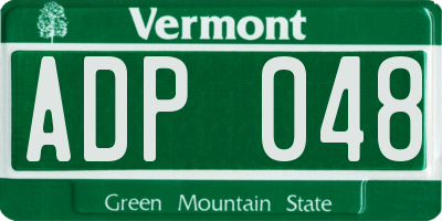 VT license plate ADP048