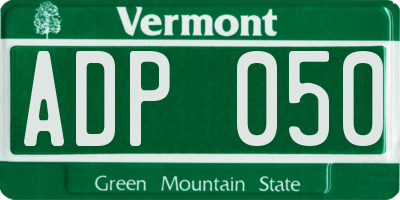 VT license plate ADP050