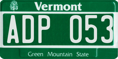 VT license plate ADP053