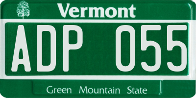 VT license plate ADP055