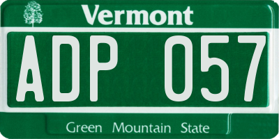 VT license plate ADP057
