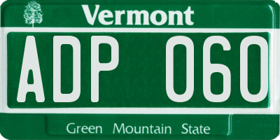 VT license plate ADP060