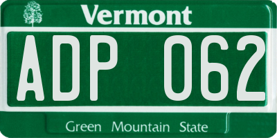VT license plate ADP062