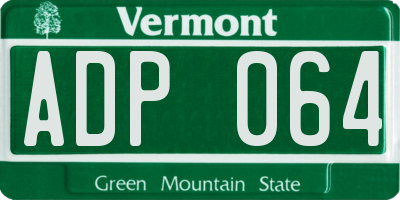 VT license plate ADP064