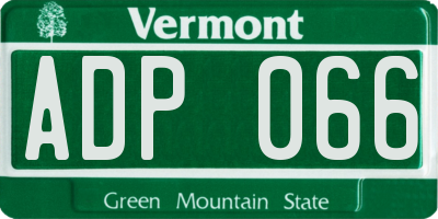 VT license plate ADP066
