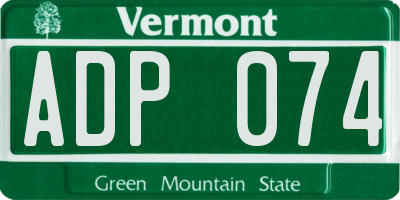 VT license plate ADP074