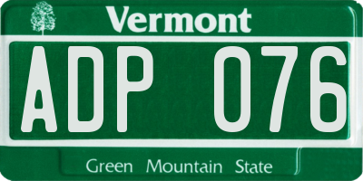 VT license plate ADP076