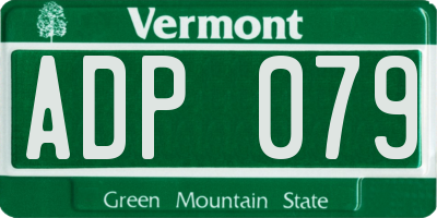 VT license plate ADP079