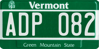 VT license plate ADP082