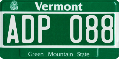 VT license plate ADP088