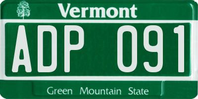 VT license plate ADP091