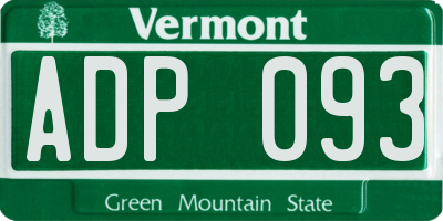 VT license plate ADP093