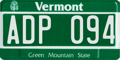 VT license plate ADP094