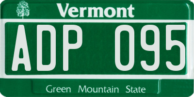 VT license plate ADP095