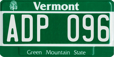 VT license plate ADP096