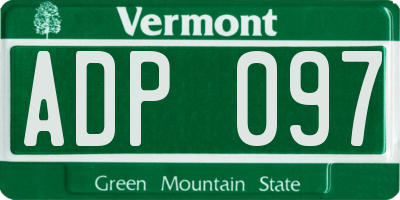 VT license plate ADP097