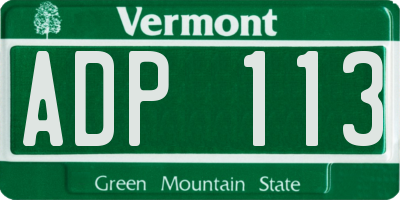 VT license plate ADP113