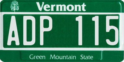 VT license plate ADP115