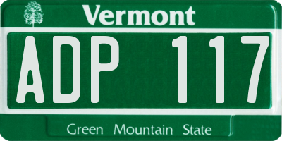 VT license plate ADP117