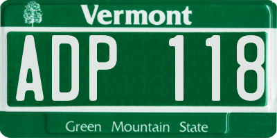 VT license plate ADP118