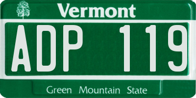 VT license plate ADP119