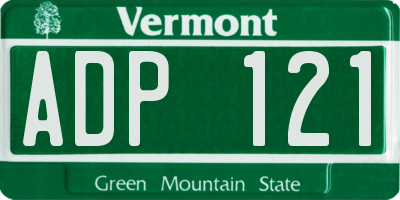 VT license plate ADP121