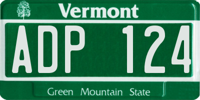 VT license plate ADP124