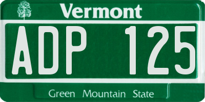 VT license plate ADP125