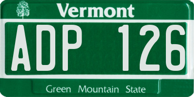 VT license plate ADP126