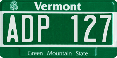VT license plate ADP127