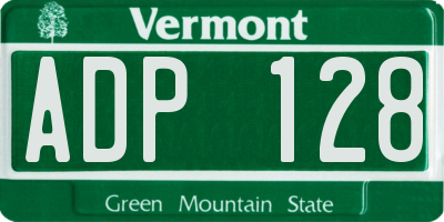VT license plate ADP128